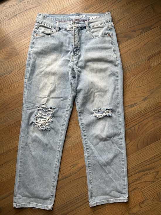 Wallflower Denim - Wallflower Light Blue Distressed Boyfriend Jeans